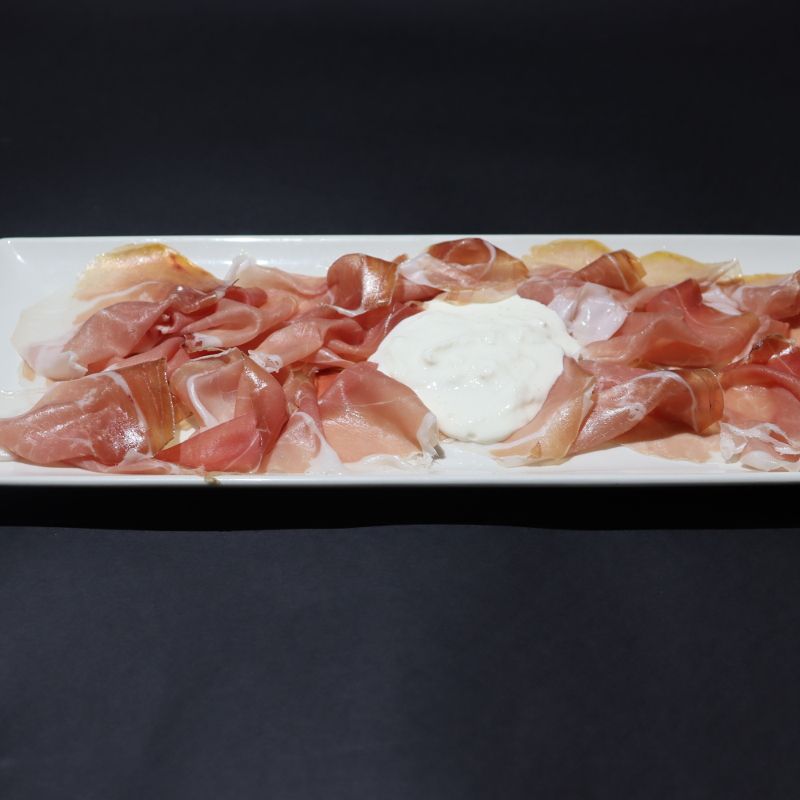 Prosciutto crudo dolce di Montagnana con stracciatella di burrata